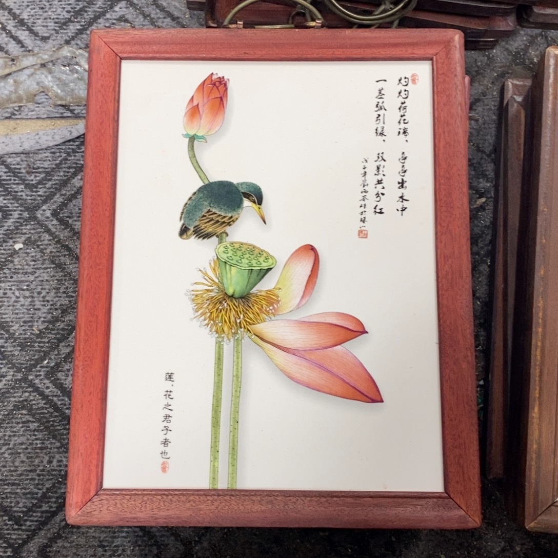 瓷片37*28 景德镇瓷板画柴窑烧制