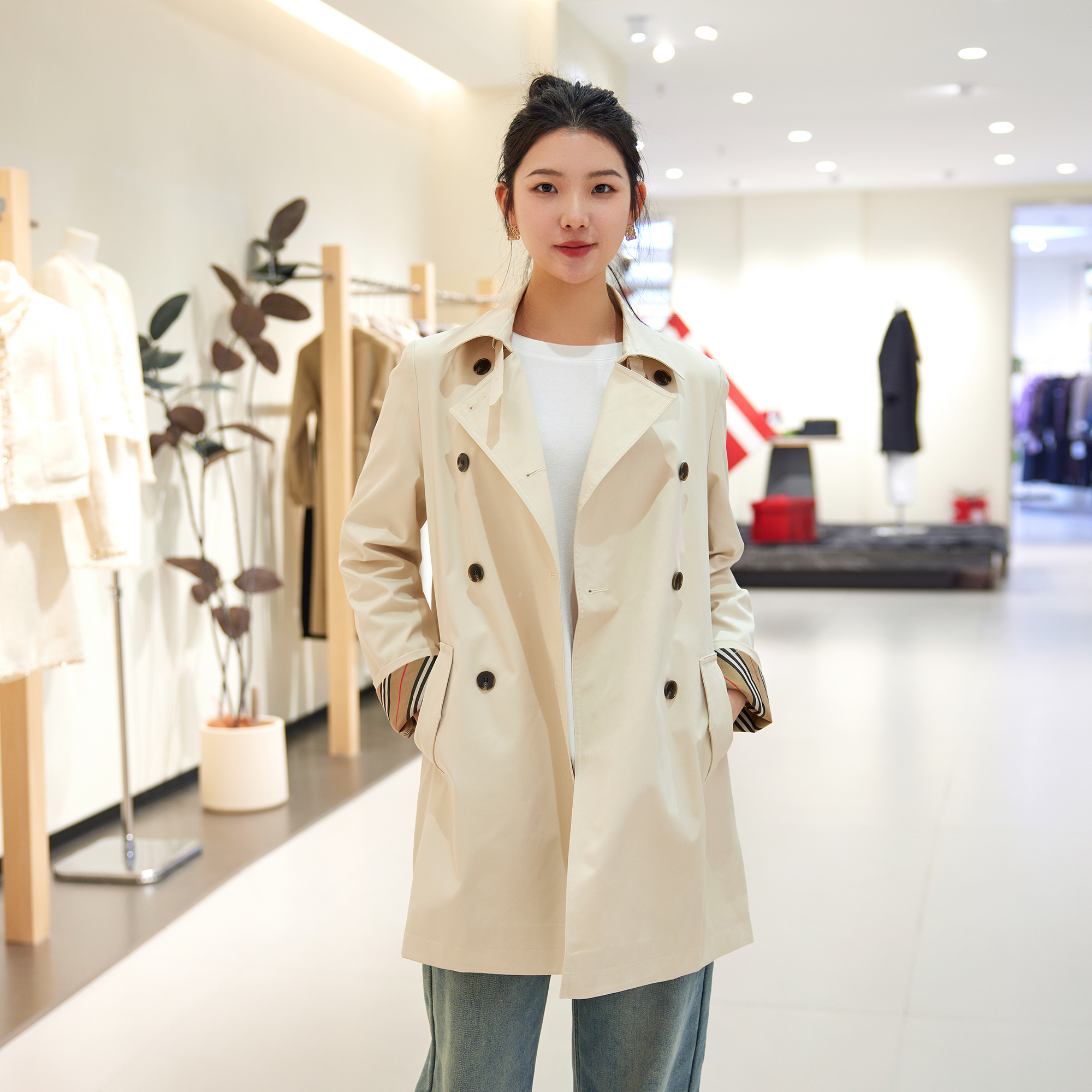 80C008# 红栈专属 商场专柜精致风衣