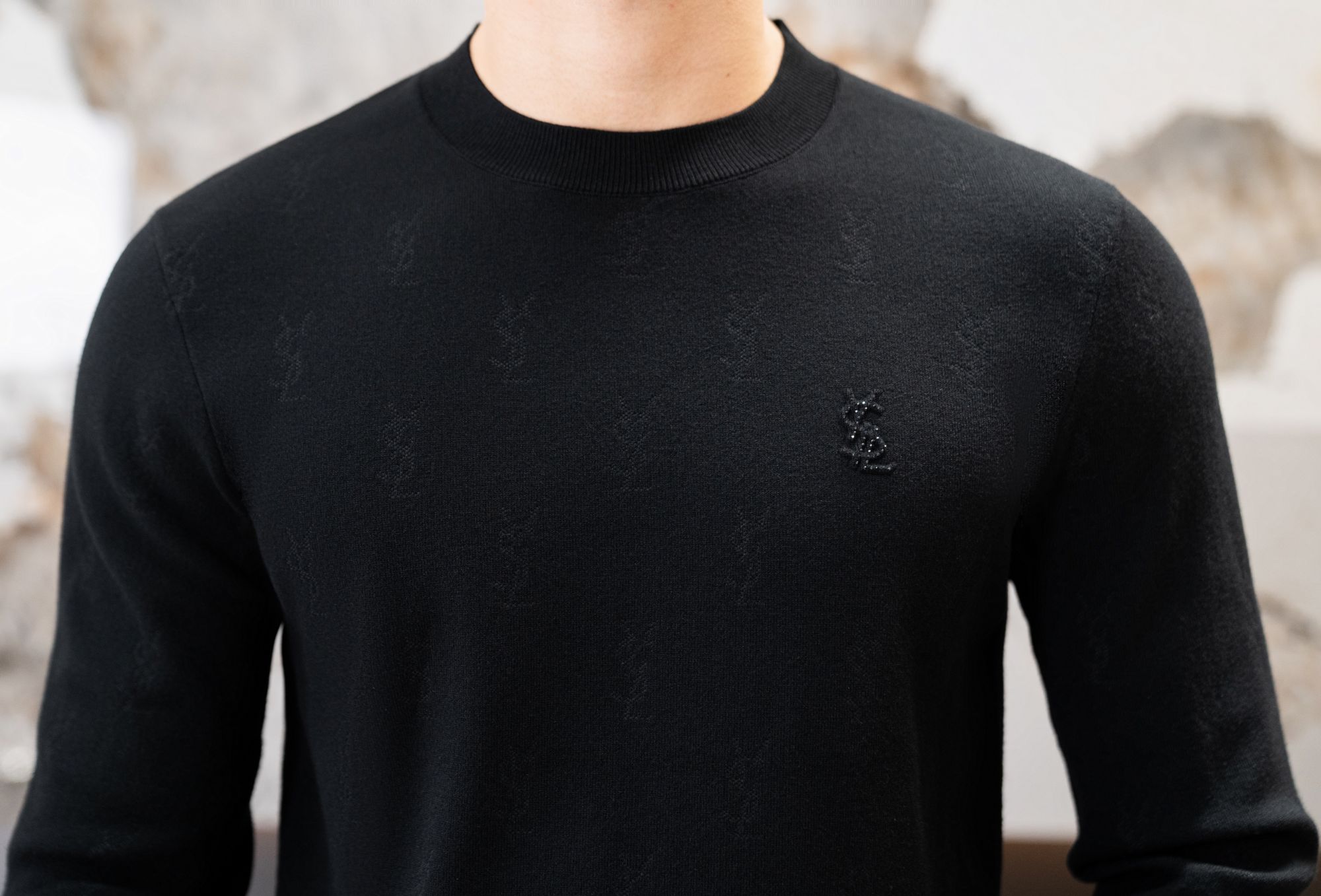 圆领长袖针织时尚男士冬衫厚款针织6668