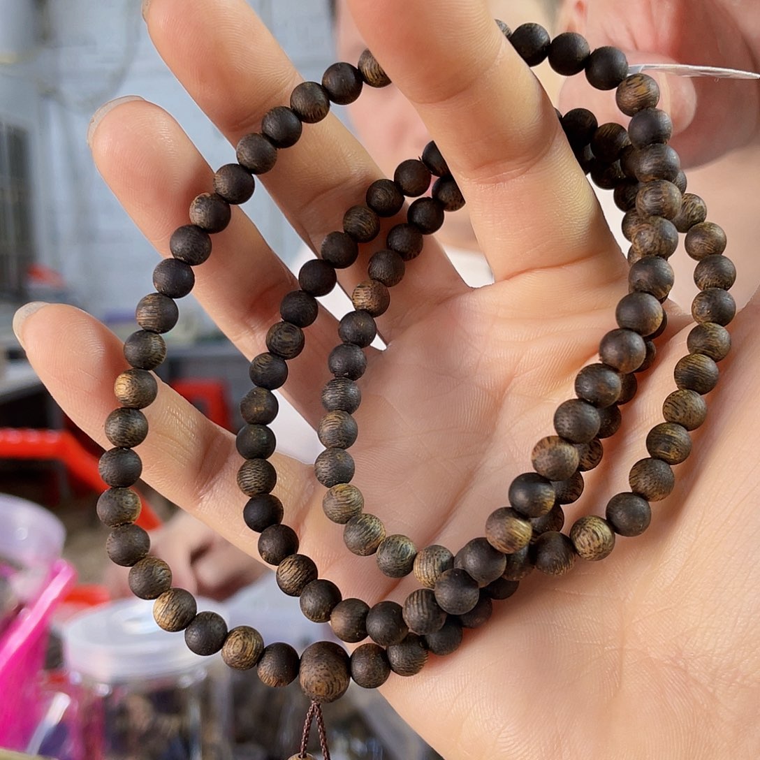 沉香手串棋楠圆珠沉水长串0.6/16克+多样性发一
