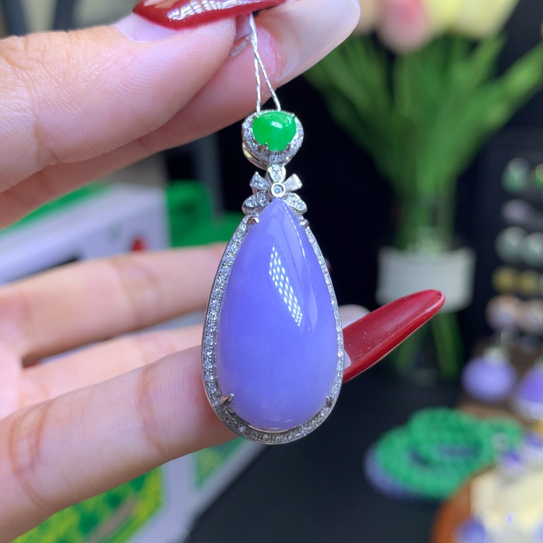 翡翠颈饰18K金镶嵌天然