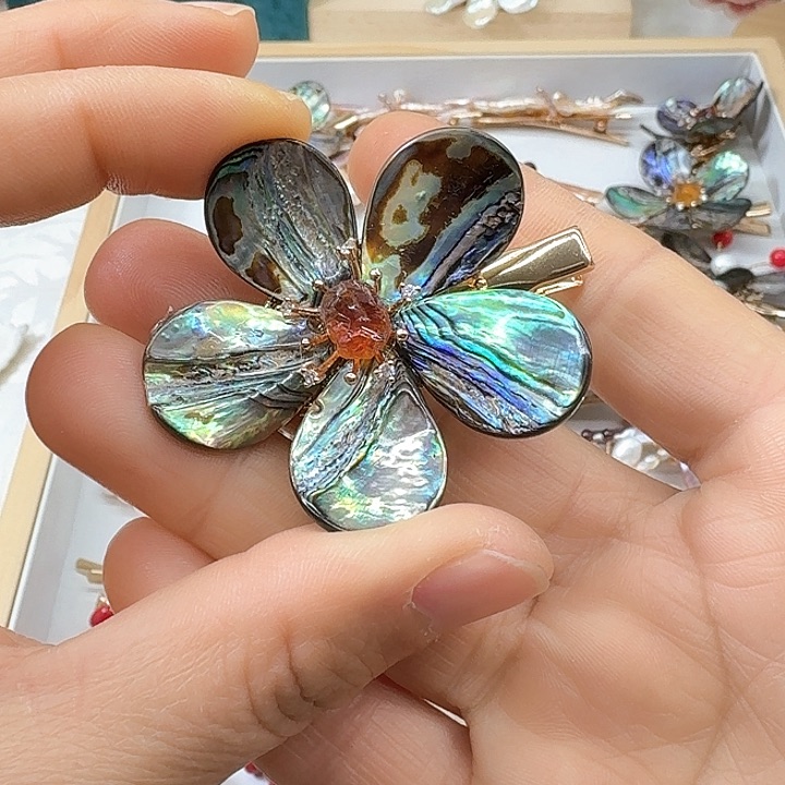 淡水珍珠发饰银S925镶嵌