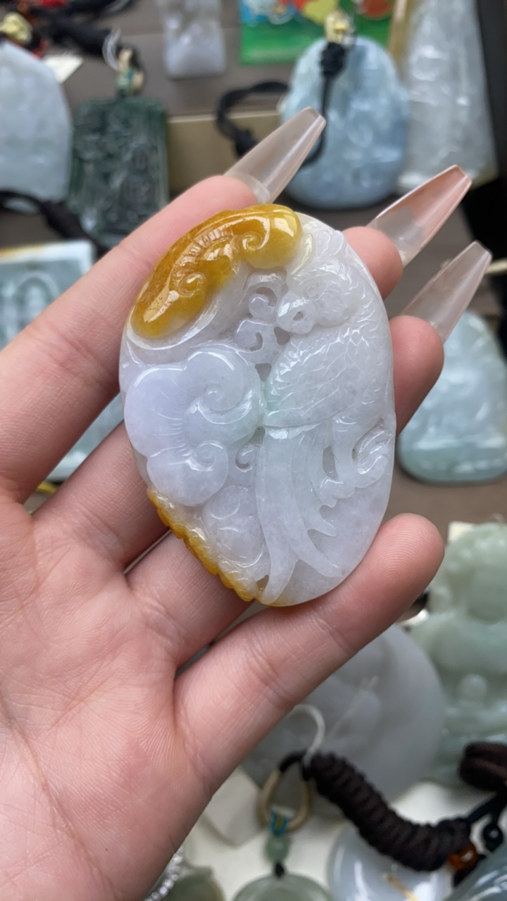 天然翡翠a货鹦鹉