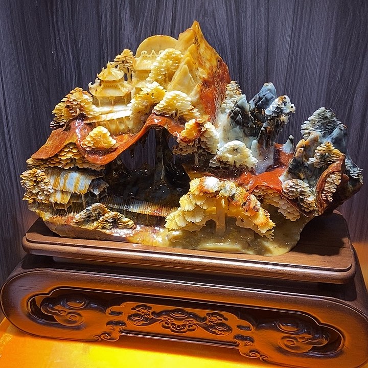 蛇纹石玉（覆膜）合金珠宝奇石