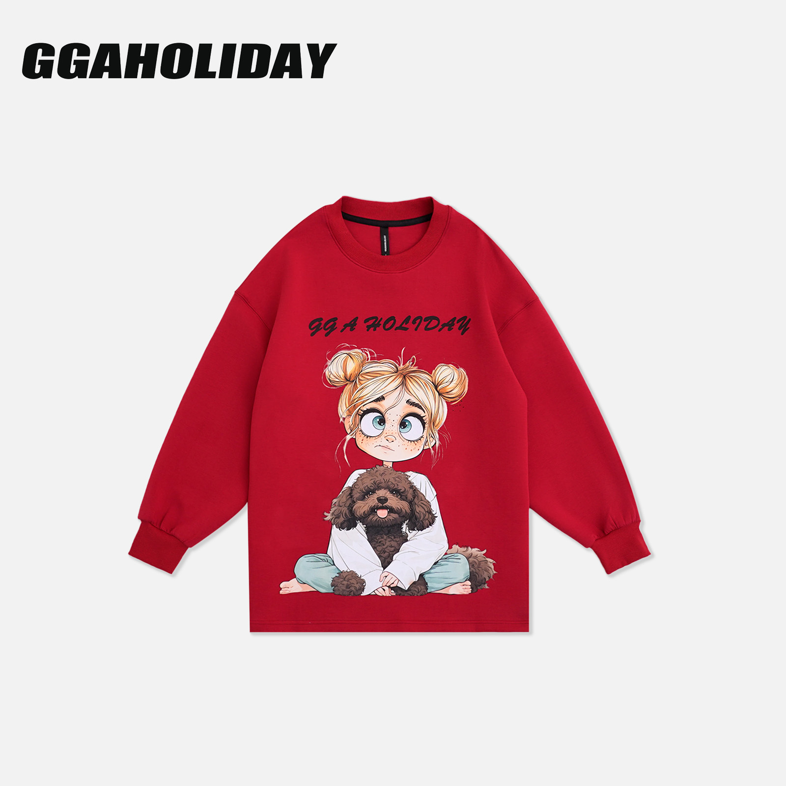 【上新】GGAHOLIDAY秋季时尚宽松百搭潮流卡通印花长袖卫衣-153231