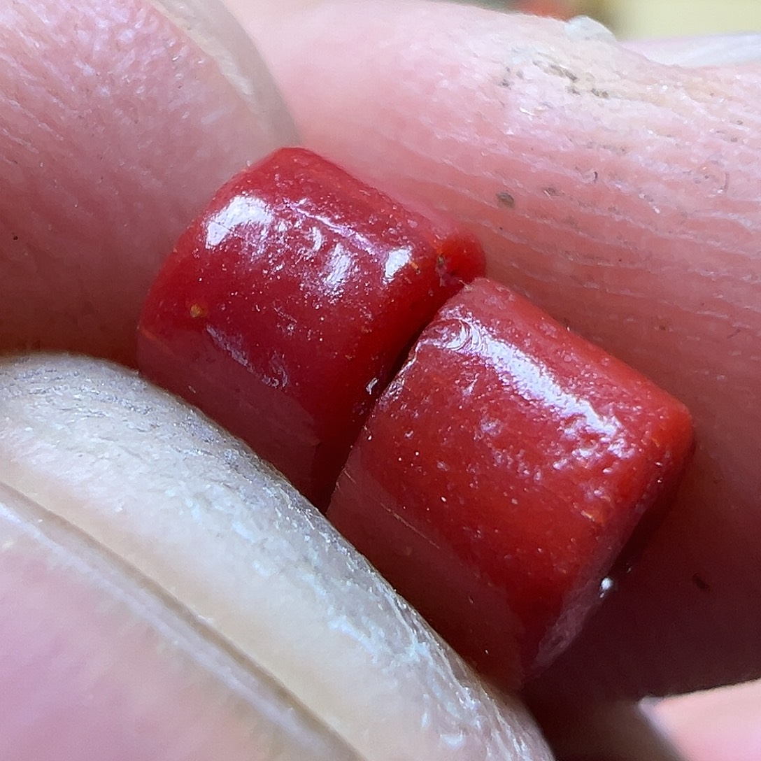 卡5老老的光气琉璃珠一对