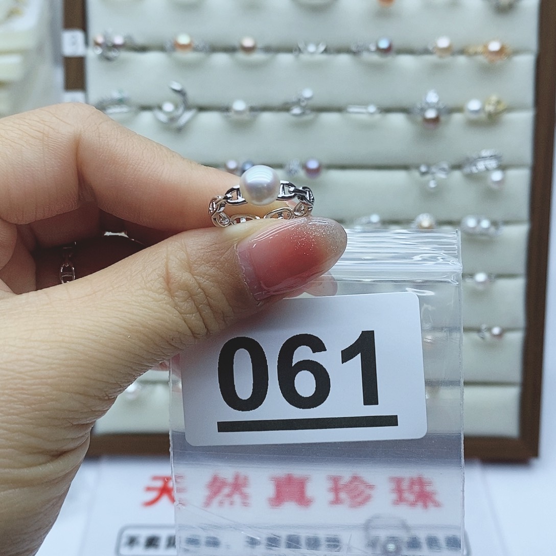 淡水珍珠戒指银S925镶嵌冰****061