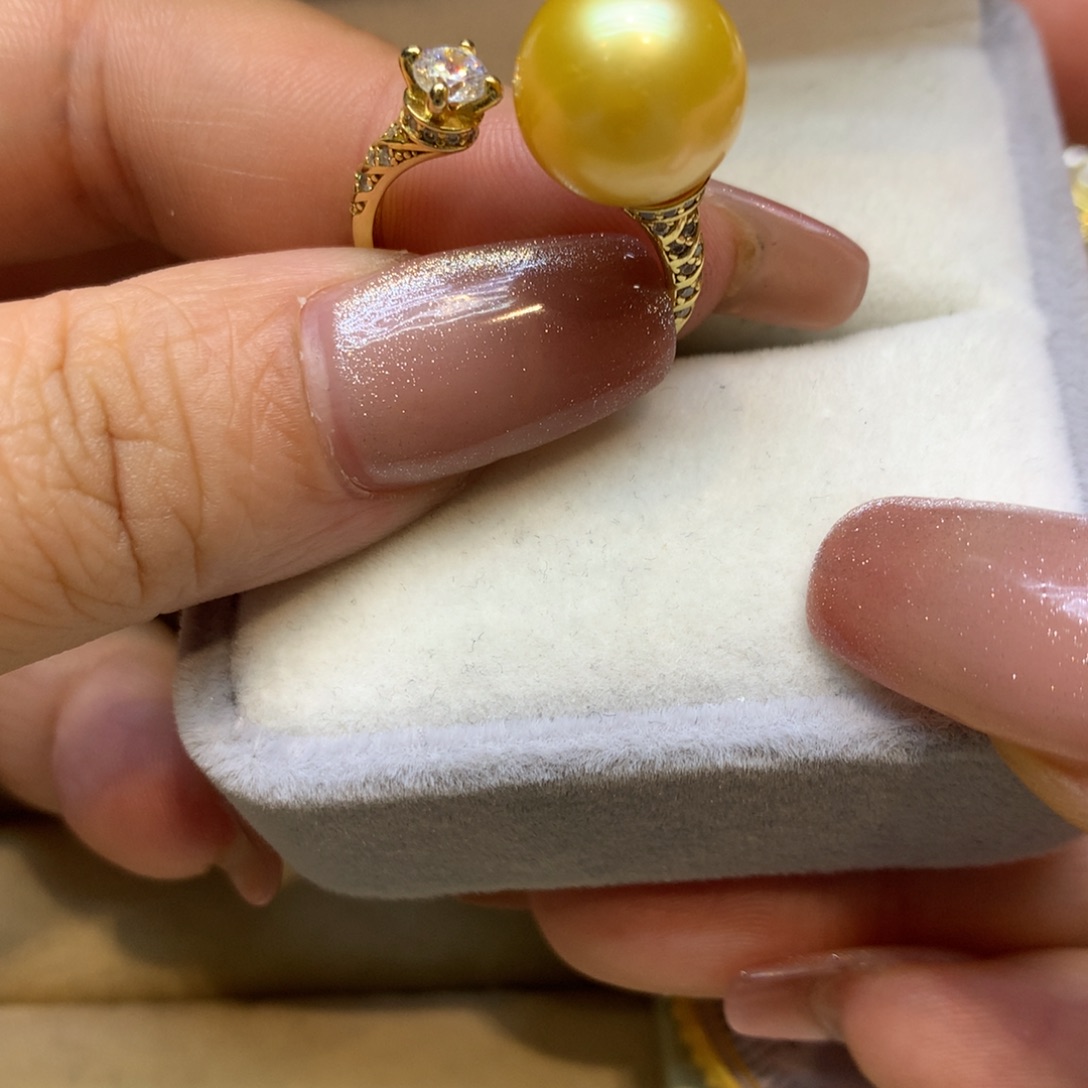 银S925镶嵌戒指海水珍珠