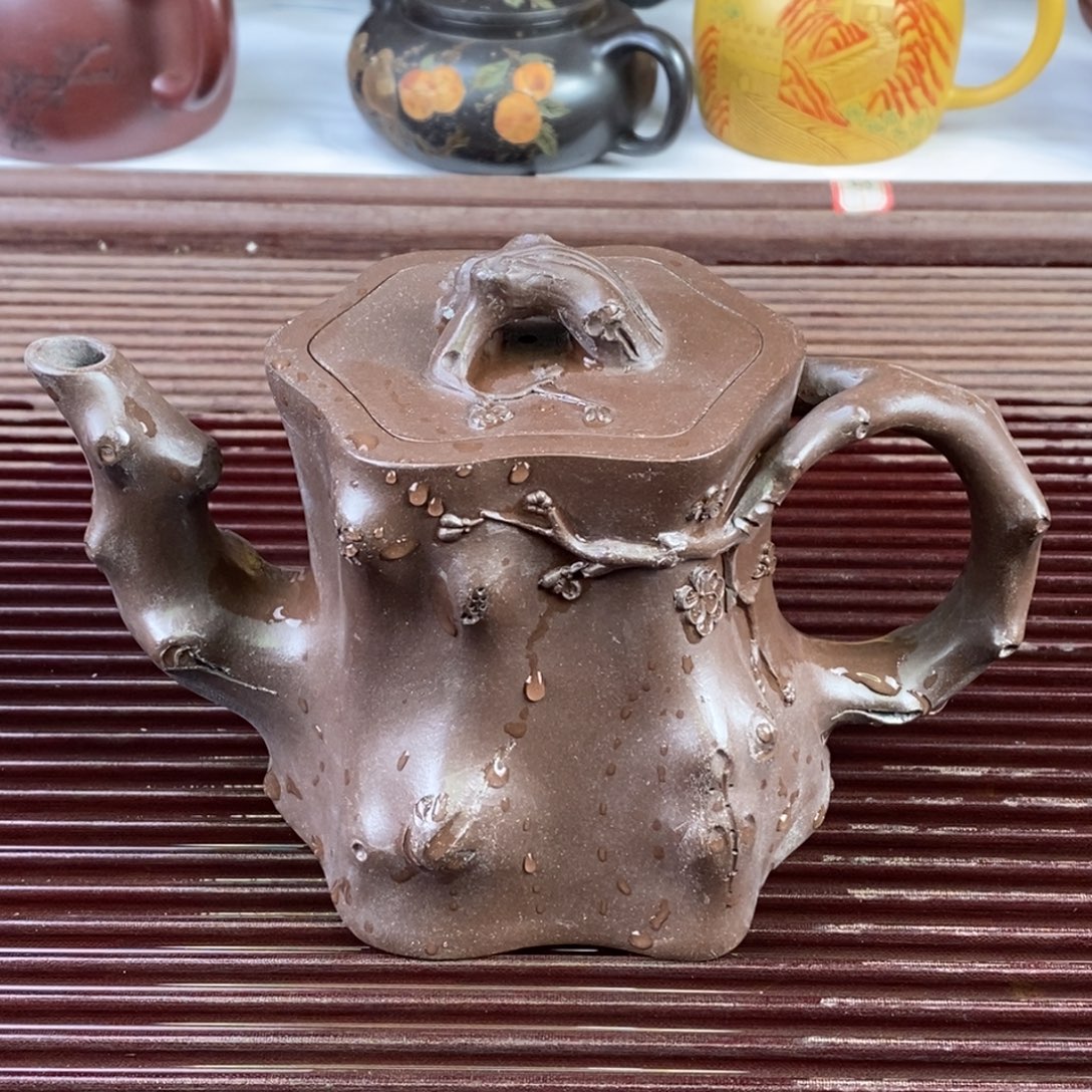 梦***空茶壶紫砂白14 梅桩