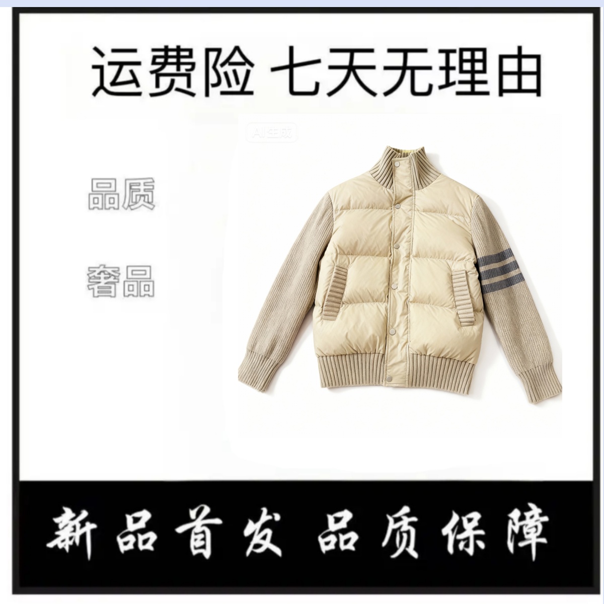 【佳佳】2025秋冬新款时尚百搭休闲男长袖针织羽绒服8557