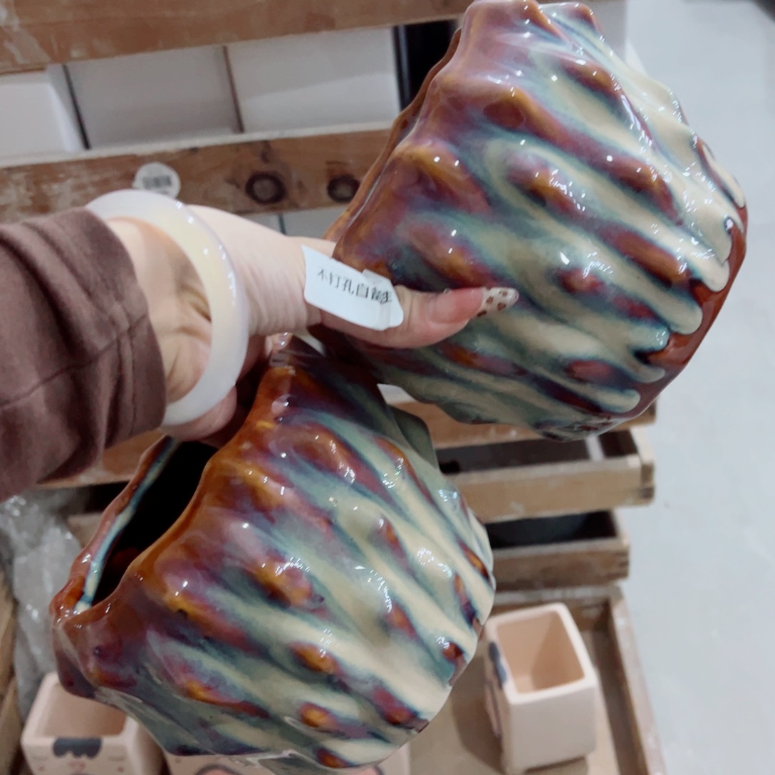 有孔陶瓷花盆，满10米包邮发货