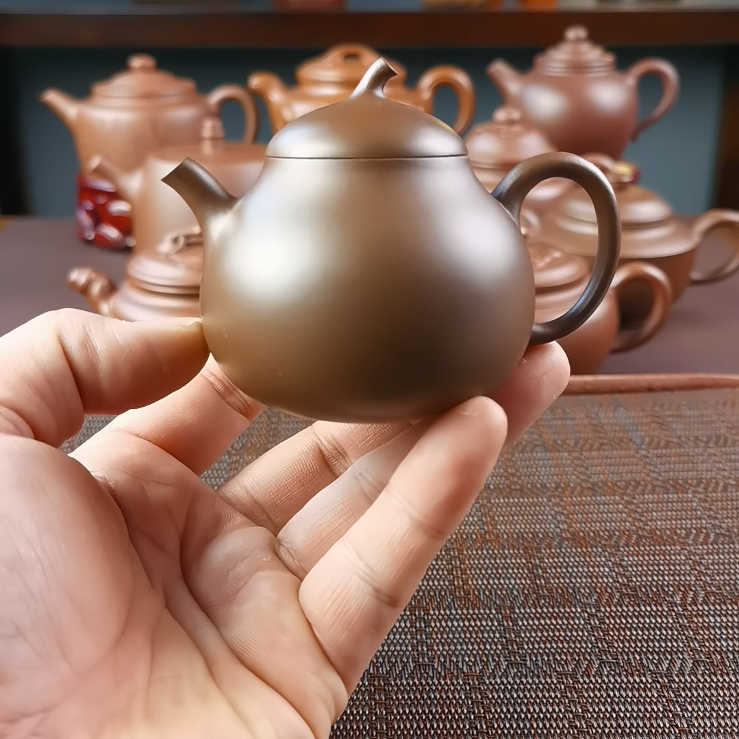 紫砂茶壶紫泥茄瓜135CC