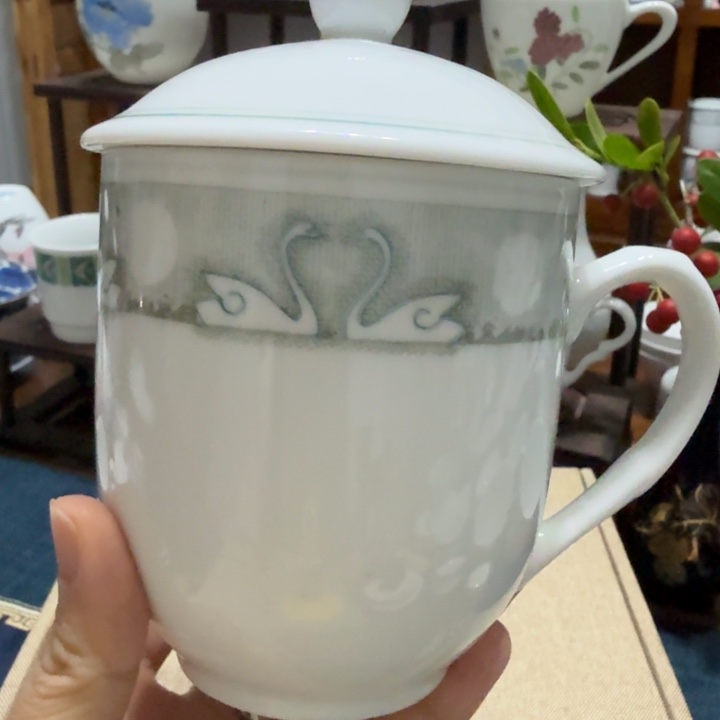 醴陵釉下小天鹅茶杯微瑕福利