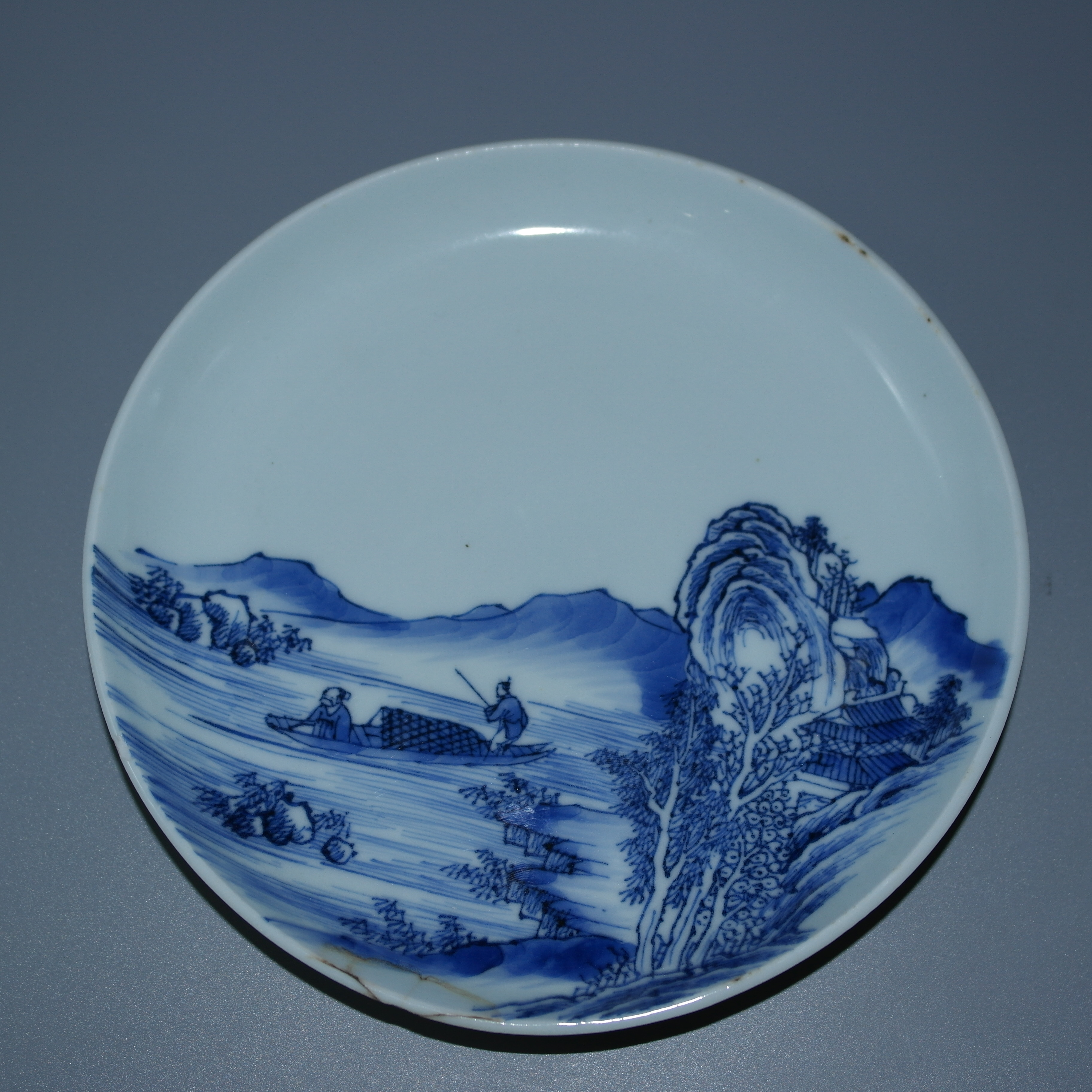 LOT36  雍正青花山水人物图盘（来源广州泰风楼 ）