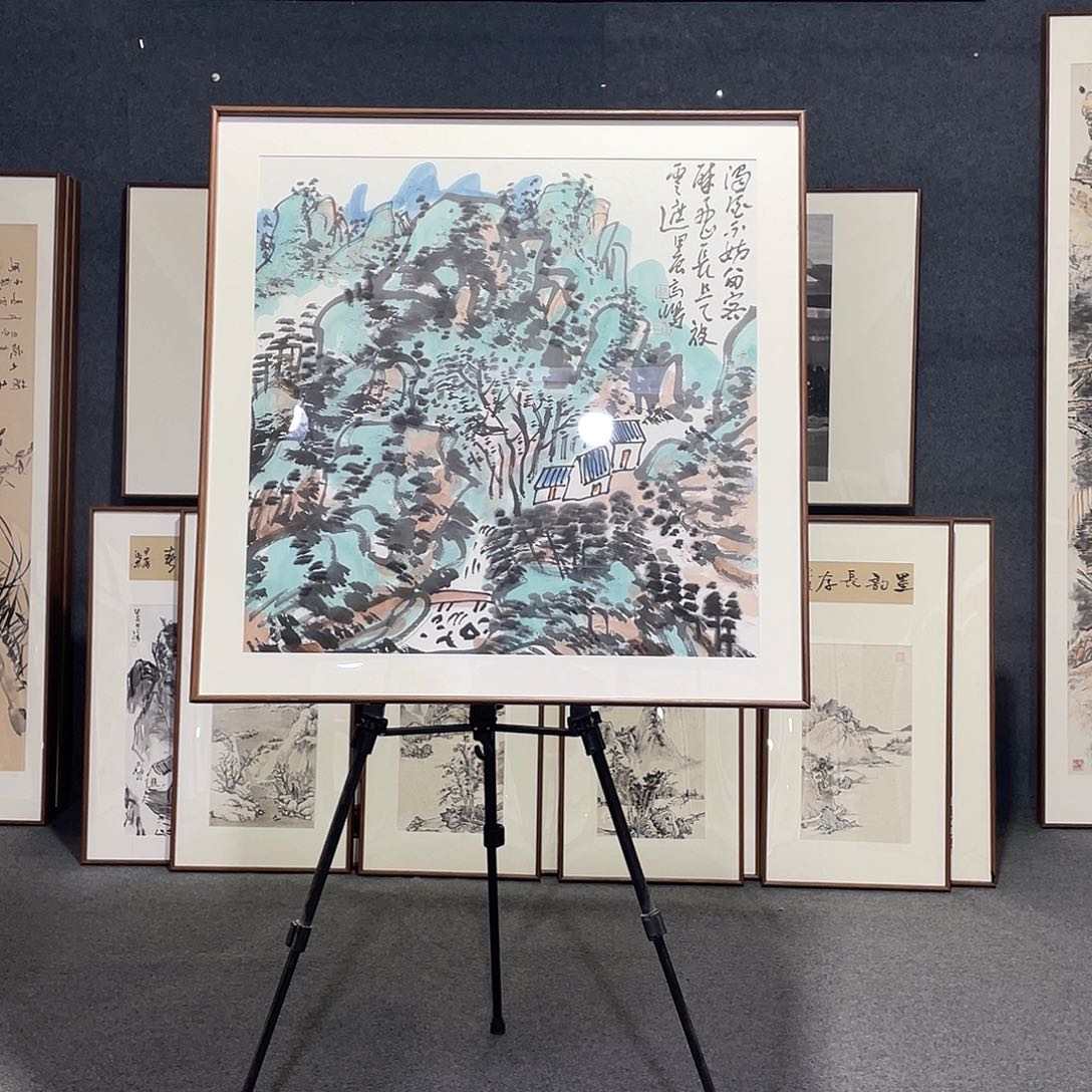 国画手绘画作品带框发货