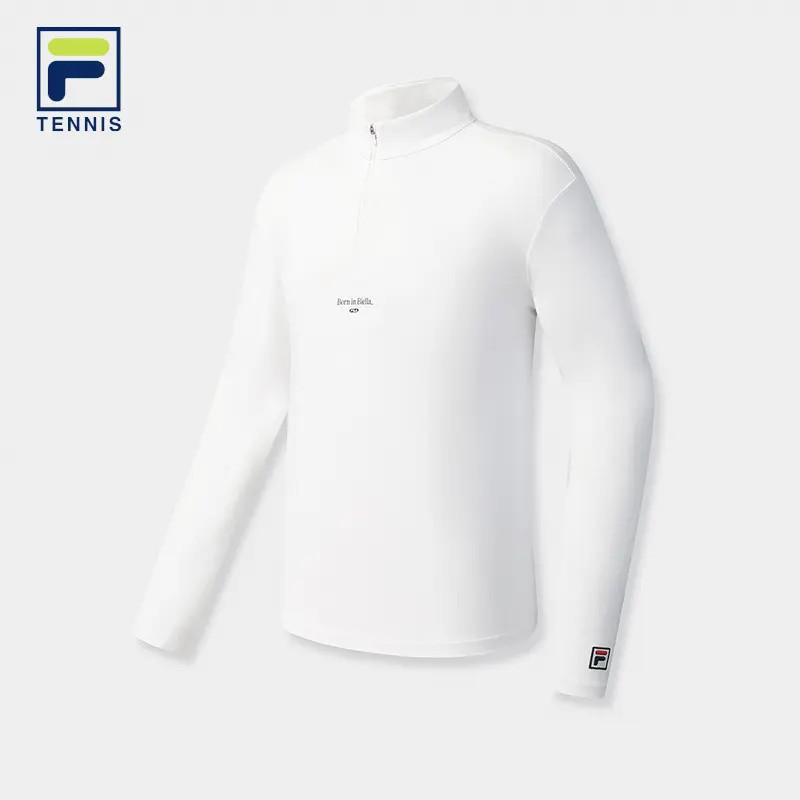 斐乐男子长T上衣2025冬季新款网球运动半拉链针织长袖A11M543203F