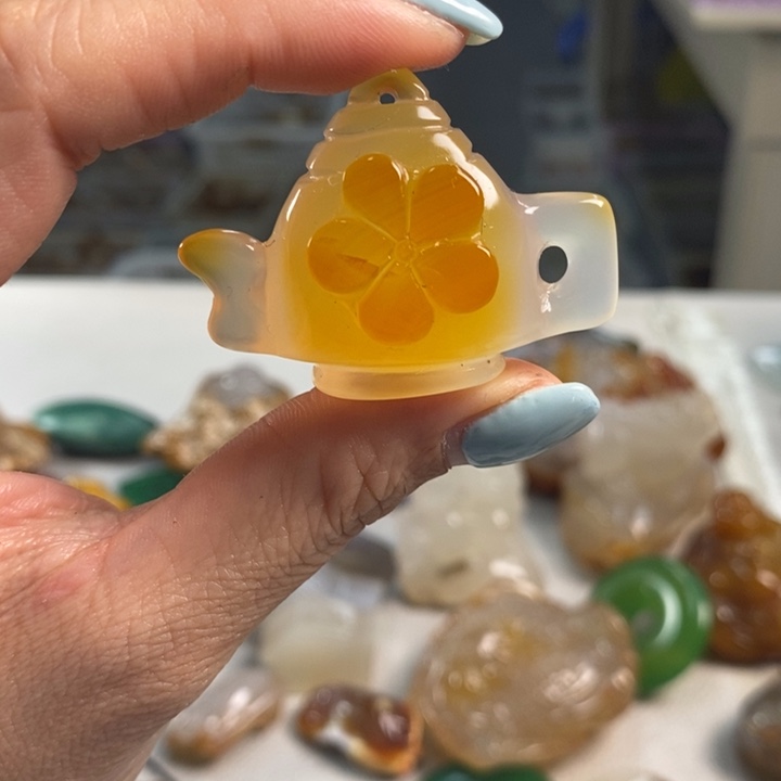 玛瑙/玉髓未镶嵌吊坠(不含链)
