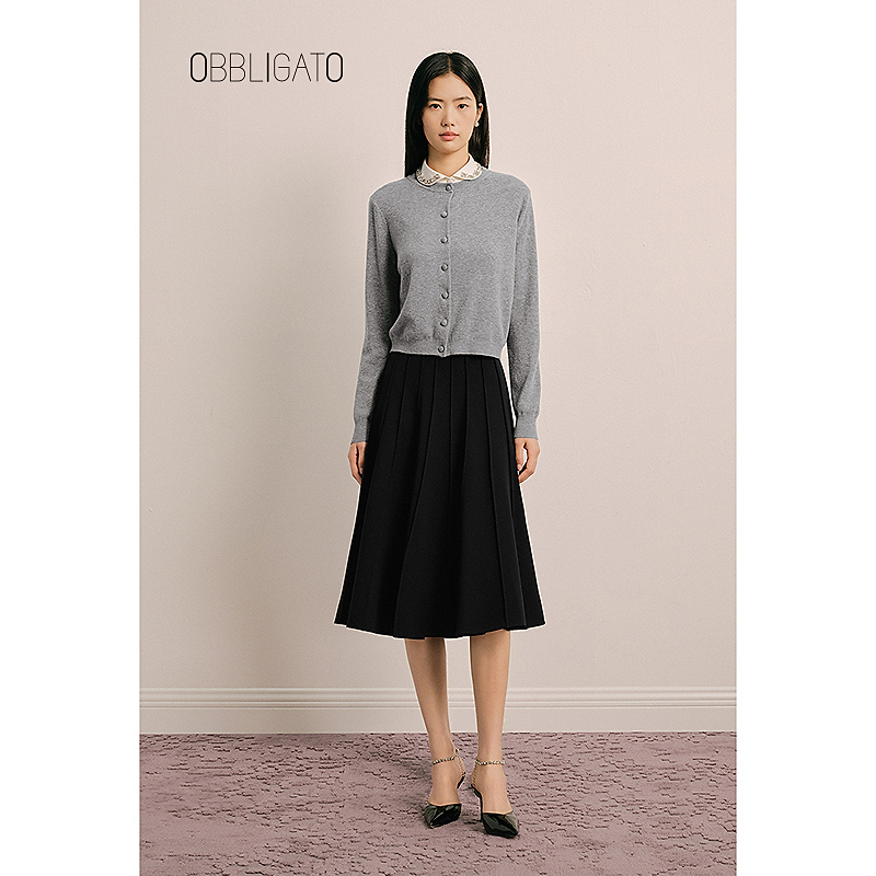 OBBLIGATO奥丽嘉朵2025春季1C35106110/1C35150090新品钉钻毛织衫