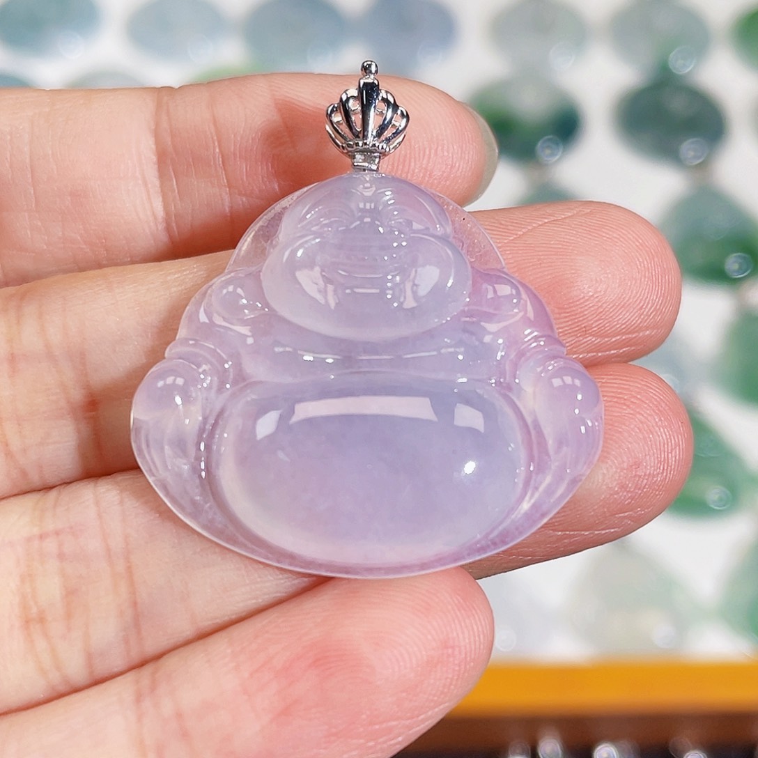 颈饰18K金镶嵌翡翠吊坠