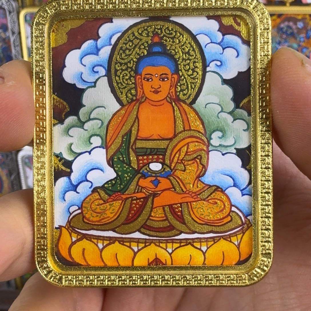 吊坠纯手绘阿弥陀佛唐卡