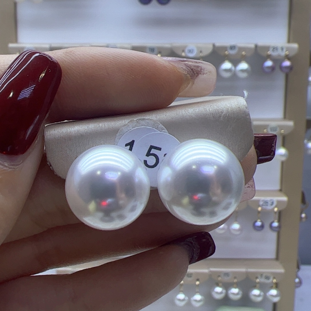 淡水珍珠耳饰18K金镶嵌