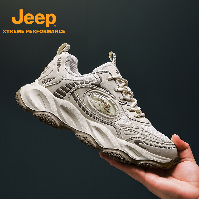 JEEP/吉普官方正品夏透气男鞋低帮鞋休闲运动户外百搭防滑男鞋