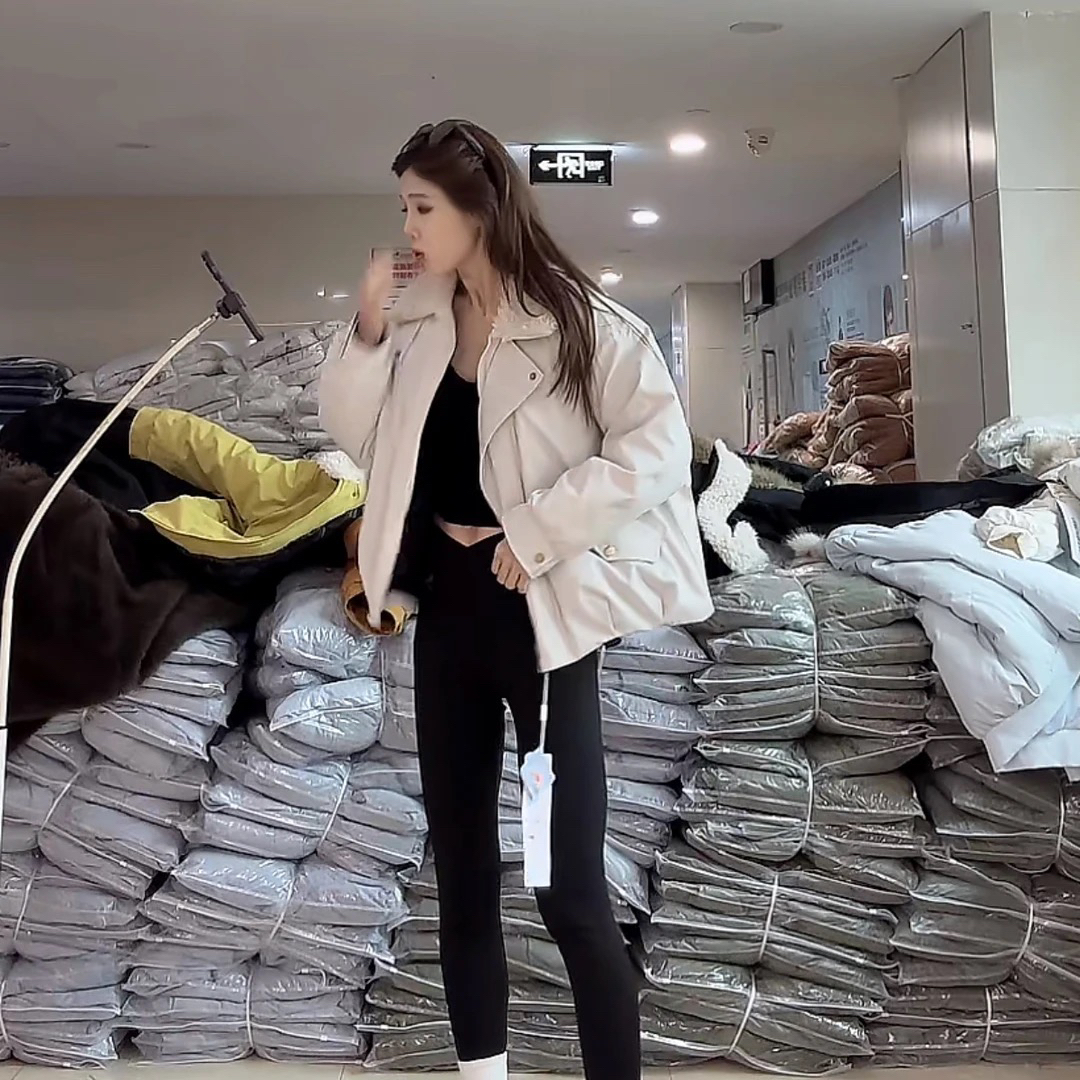 【柒汐】推荐冬季韩版拼接棉服外套12551