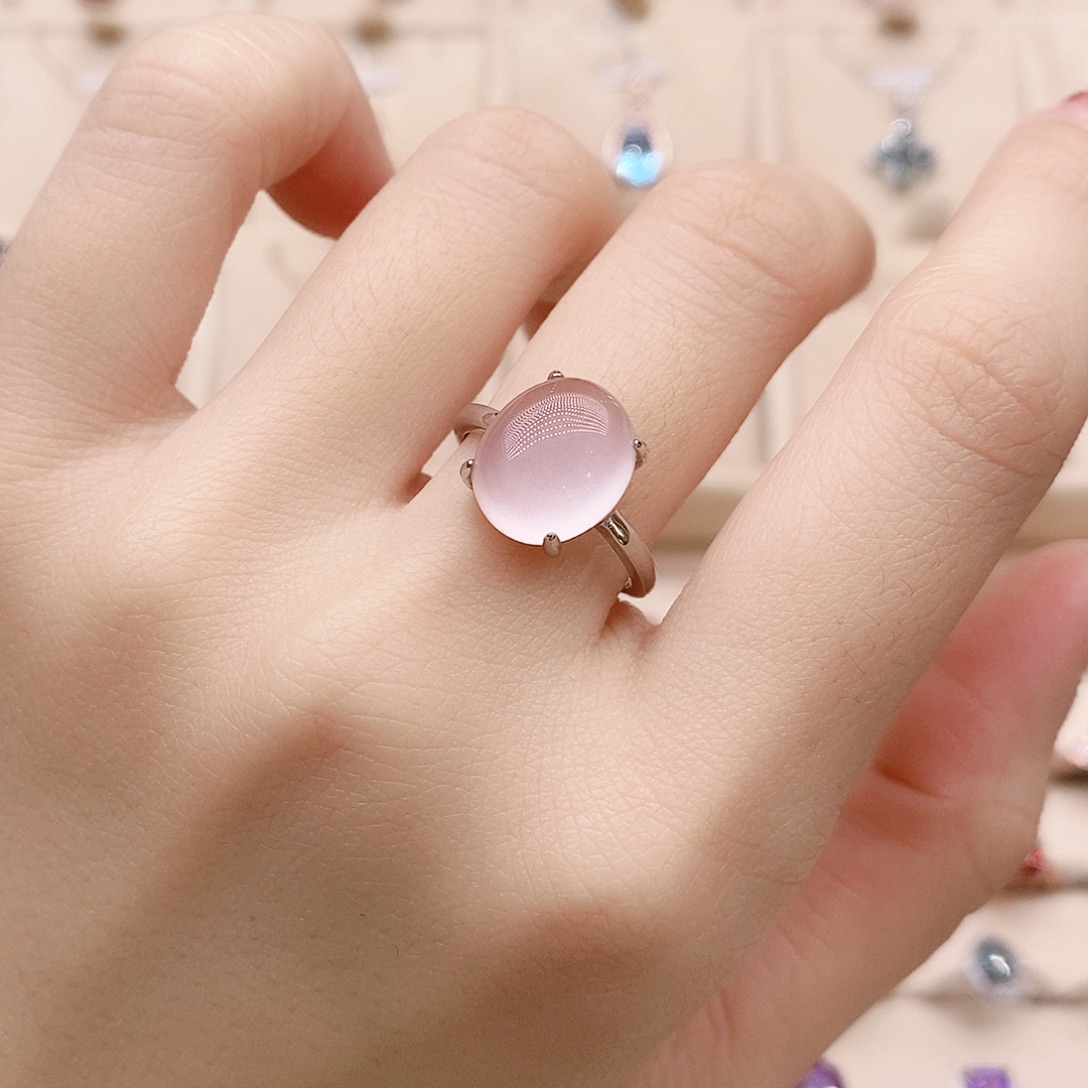 银S925镶嵌芙蓉石戒指戒指