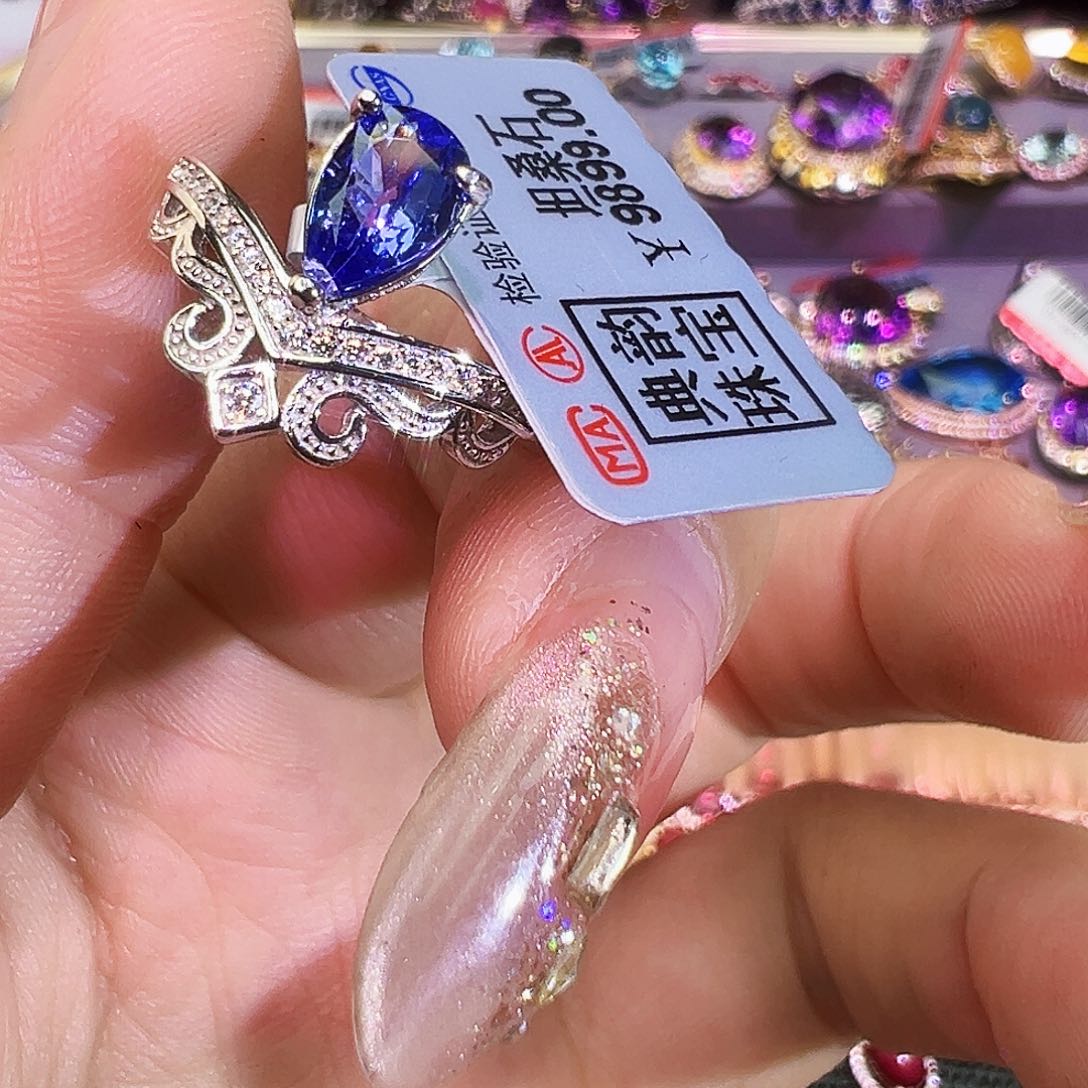 银S925镶嵌戒指坦桑石