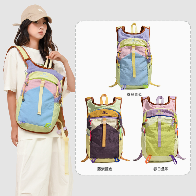 【201-300】日常双肩包大容量防水耐磨拼色户外新款休闲出差BNS1131