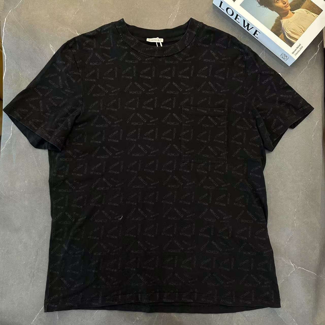 99新 MONCLER 葡萄籽奢潮/Moncler黑色T恤/XL中古时尚