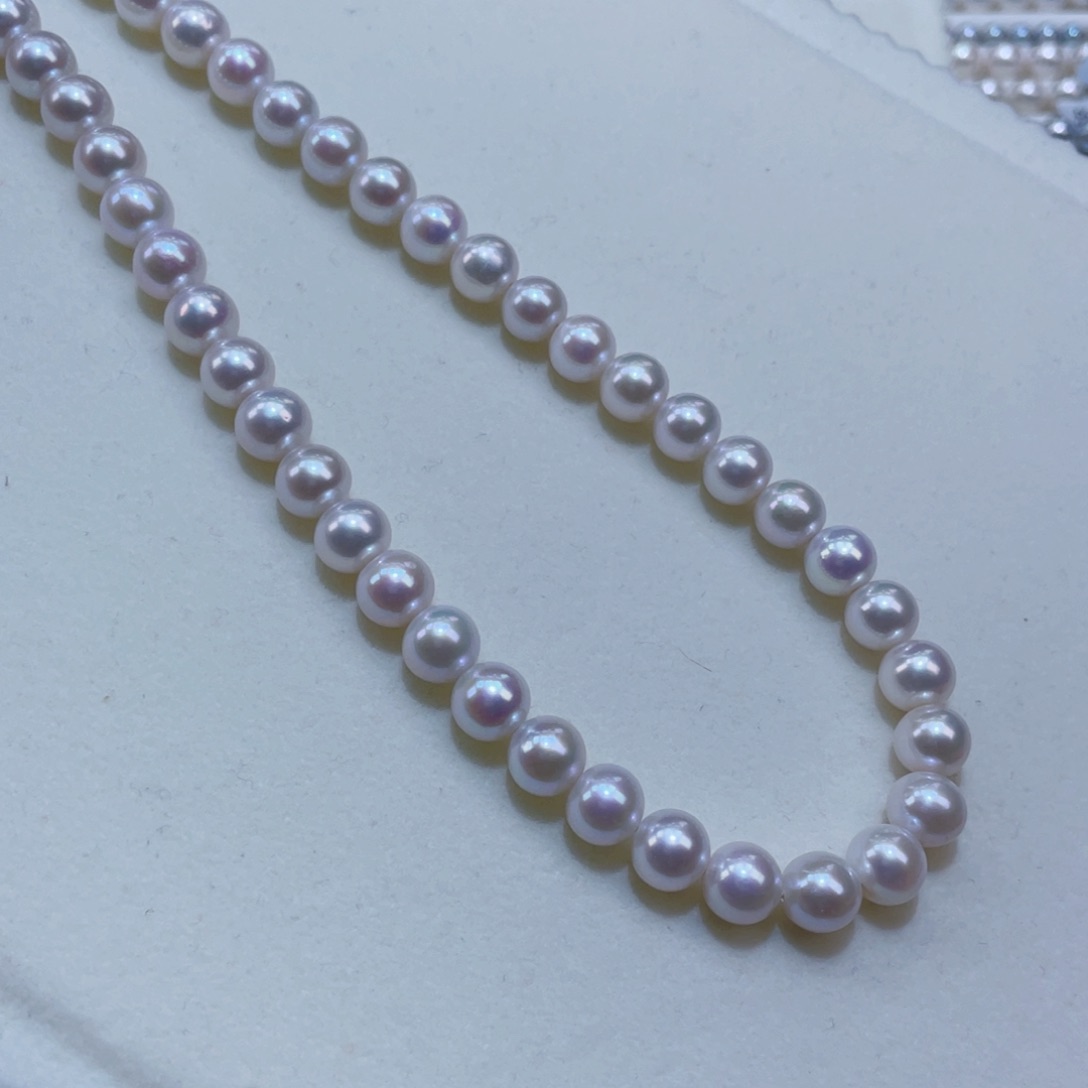 淡水珍珠银S925镶嵌颈饰炫彩极光7.5-8m