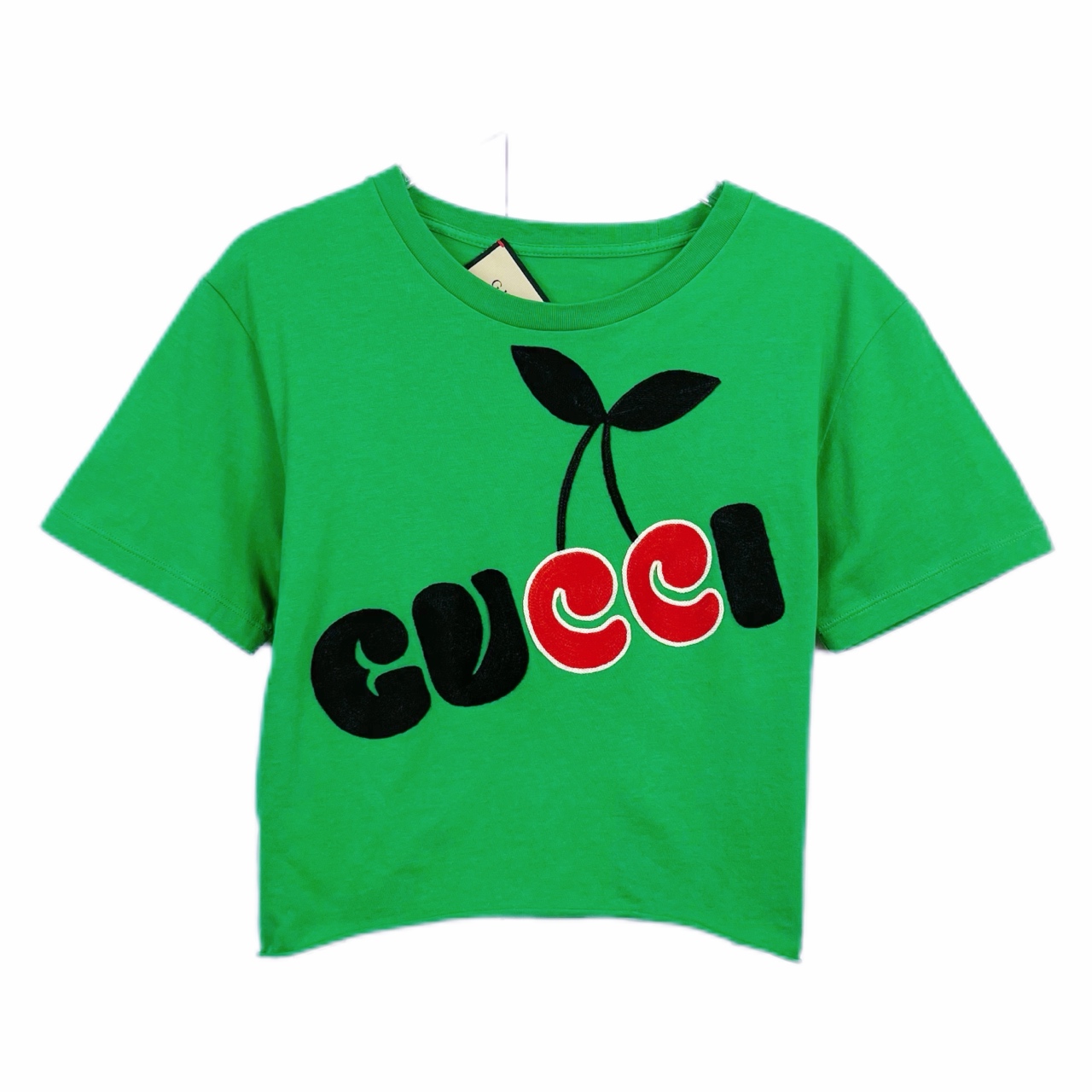 99新 GUCCI/古驰 011706字母印花短款短袖T恤 XS码