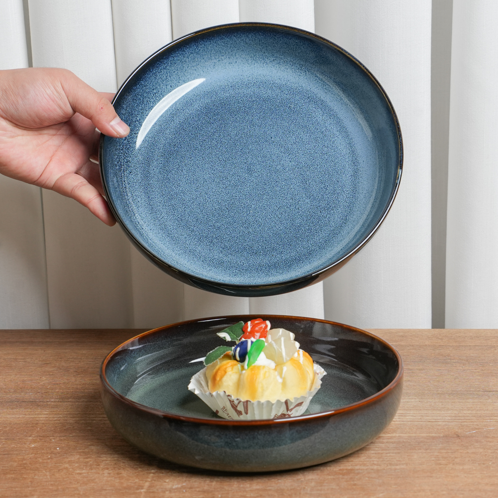 【瑕疵】深盘组合釉下彩陶瓷窑变釉深盘组合两个装P4D/E2D