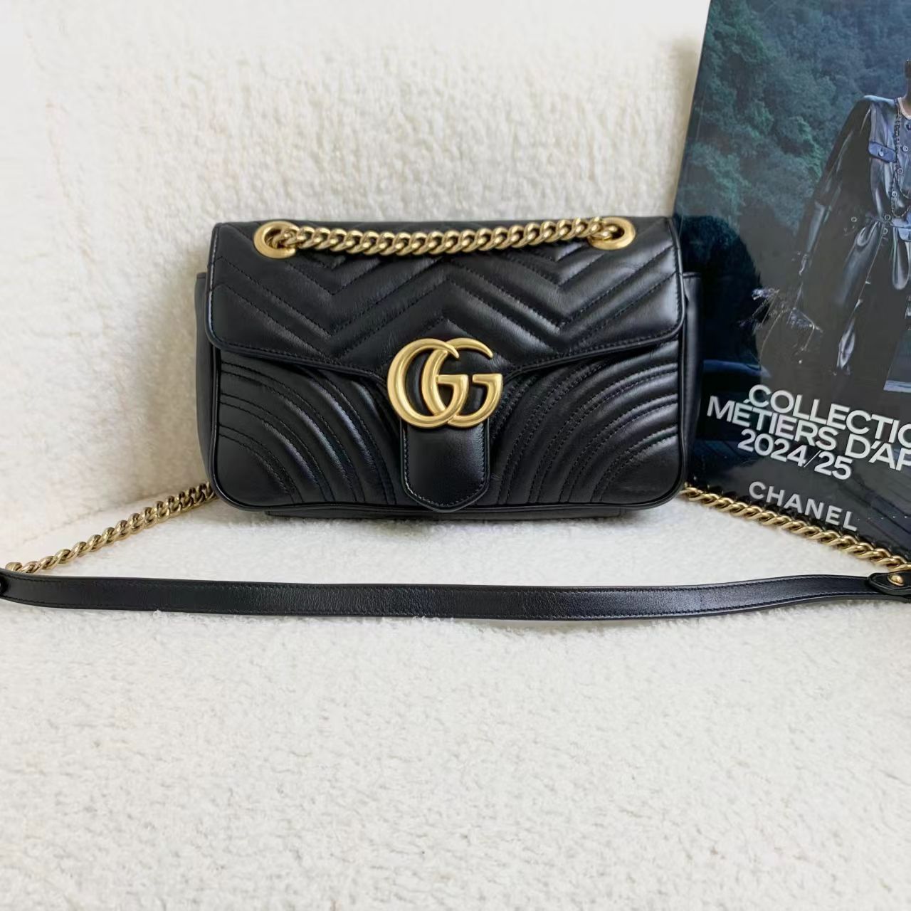 95新 GUCCI/古驰 壹臻/黑金马蒙26/12期免息/  23252269