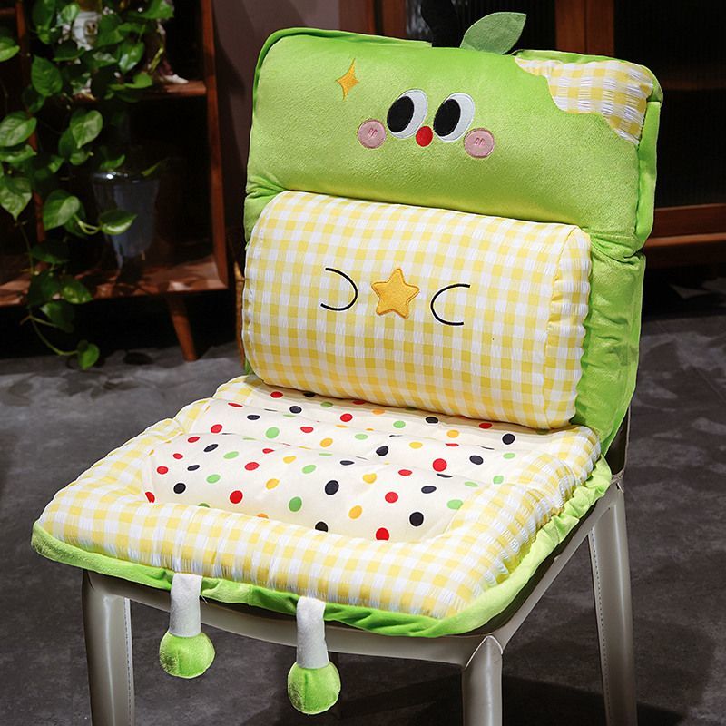 汽车坐垫冬季毛绒座垫车内卡通增高靠背一体护腰靠车载后排靠枕垫