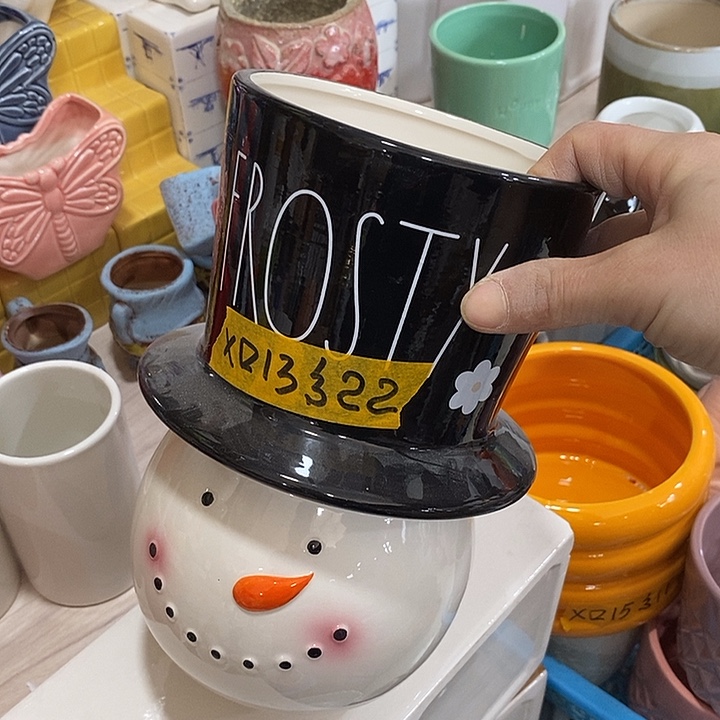 陶盆有孔 瑕疵针孔漏釉介意勿拍外口 13外高22