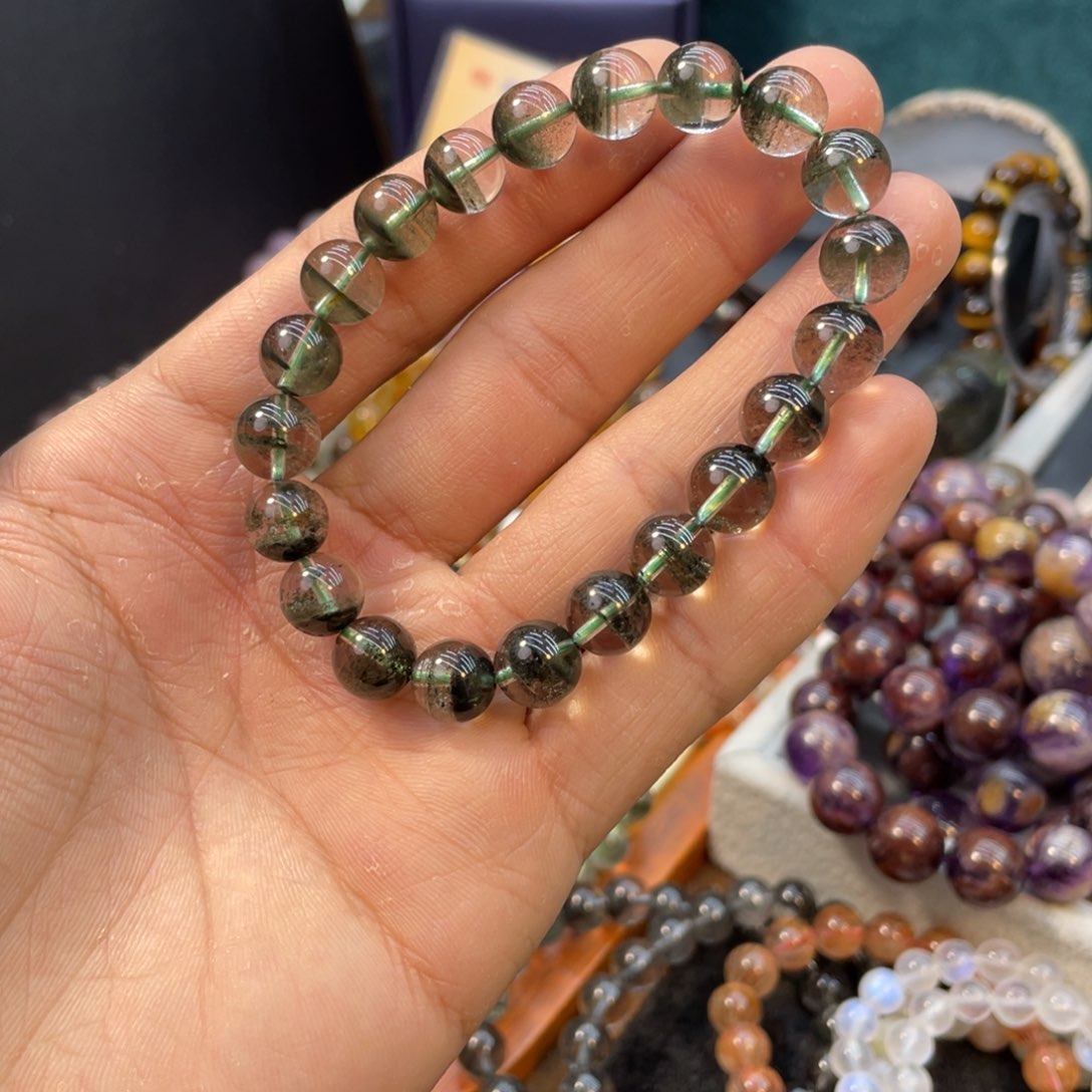 水晶手链未镶嵌绿幽灵10mm