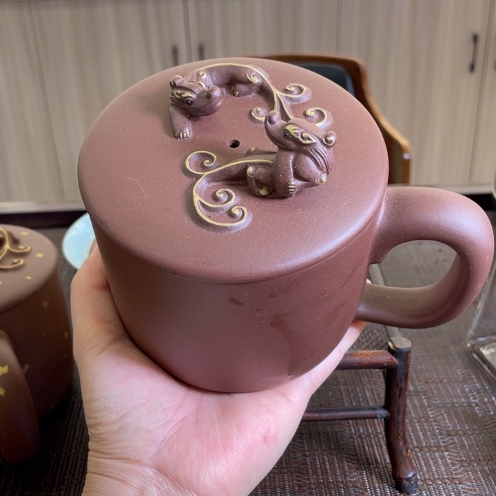 紫泥茶壶楚汉风云大杯子手工制作