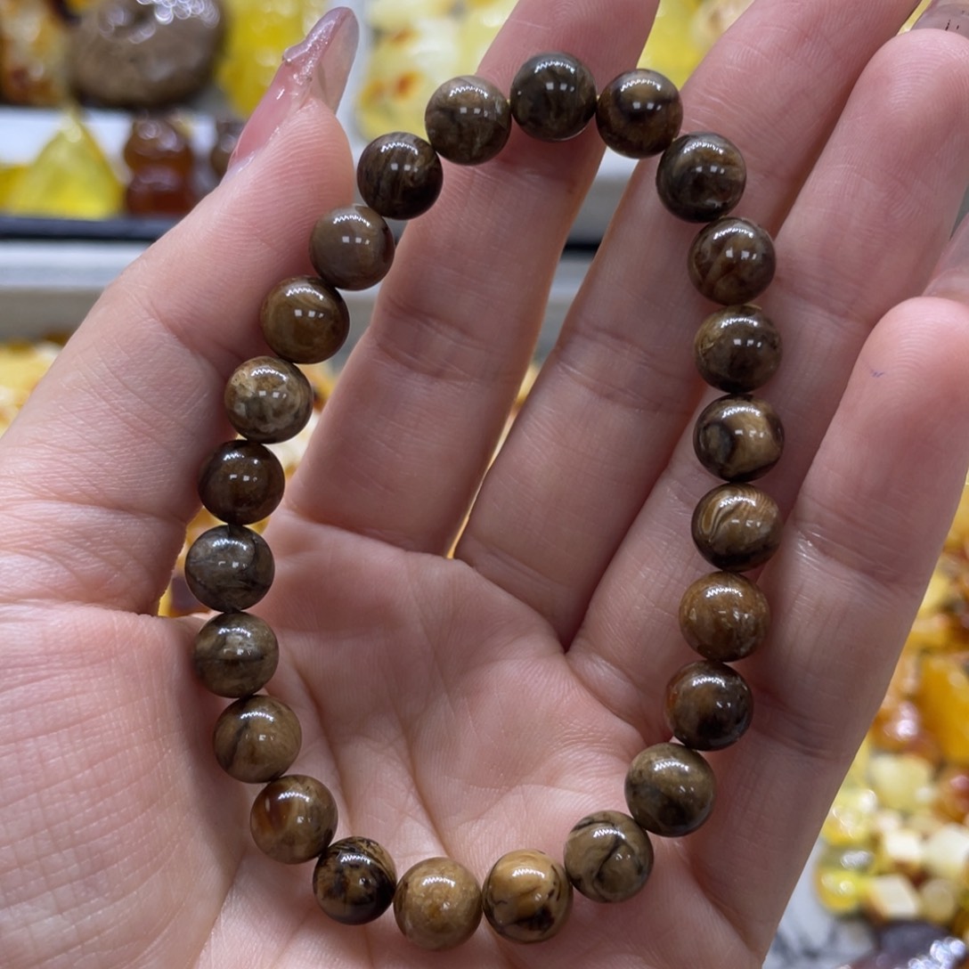 琥珀裸石未镶嵌6.2克根珀单圈7+m m