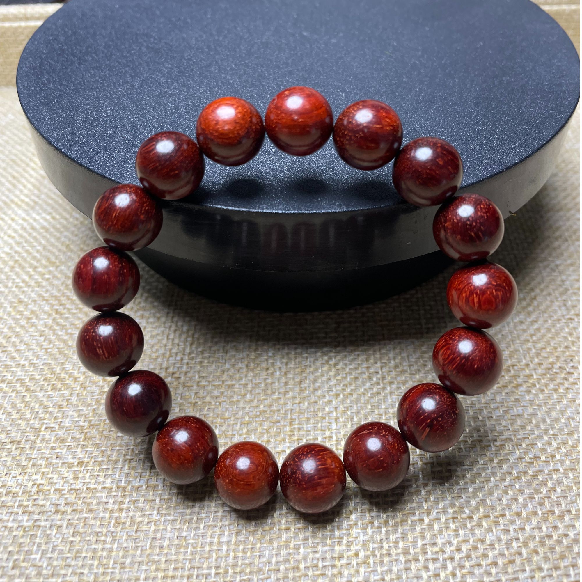 天然野印度小叶紫檀 1.2×17颗 原汁原味  无胶无蜡