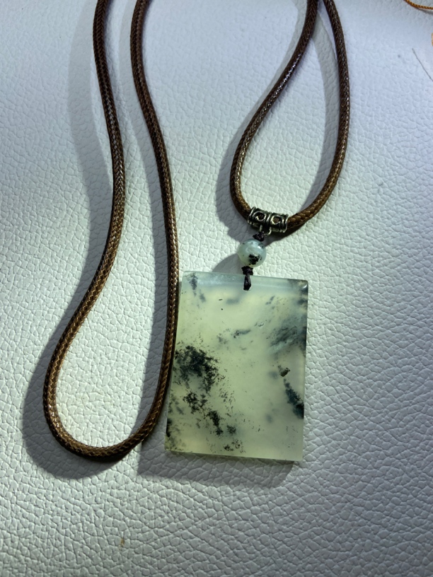 岫玉水墨丹青牌挂件