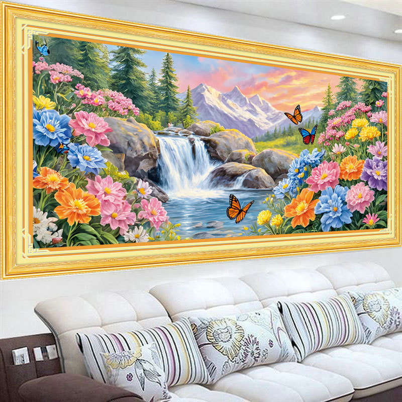 2025新款十字绣线绣客厅大幅高端大气国色芳华聚宝盆自己绣满绣