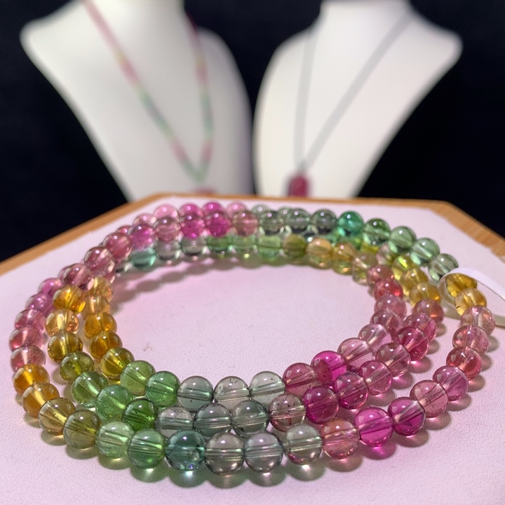 双色碧玺手链未镶嵌