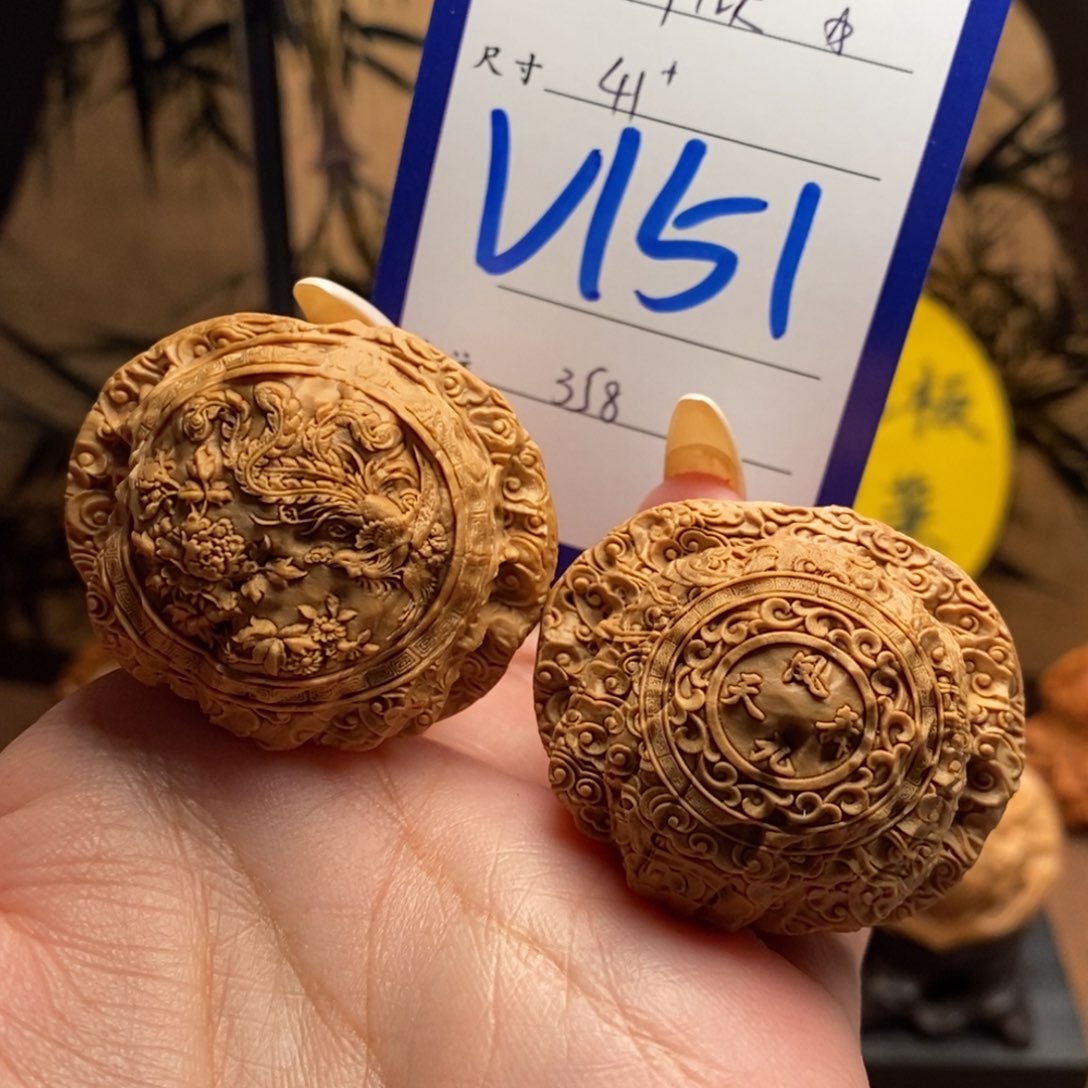 把件文玩核桃南瓜墩雕刻凤舞九天41