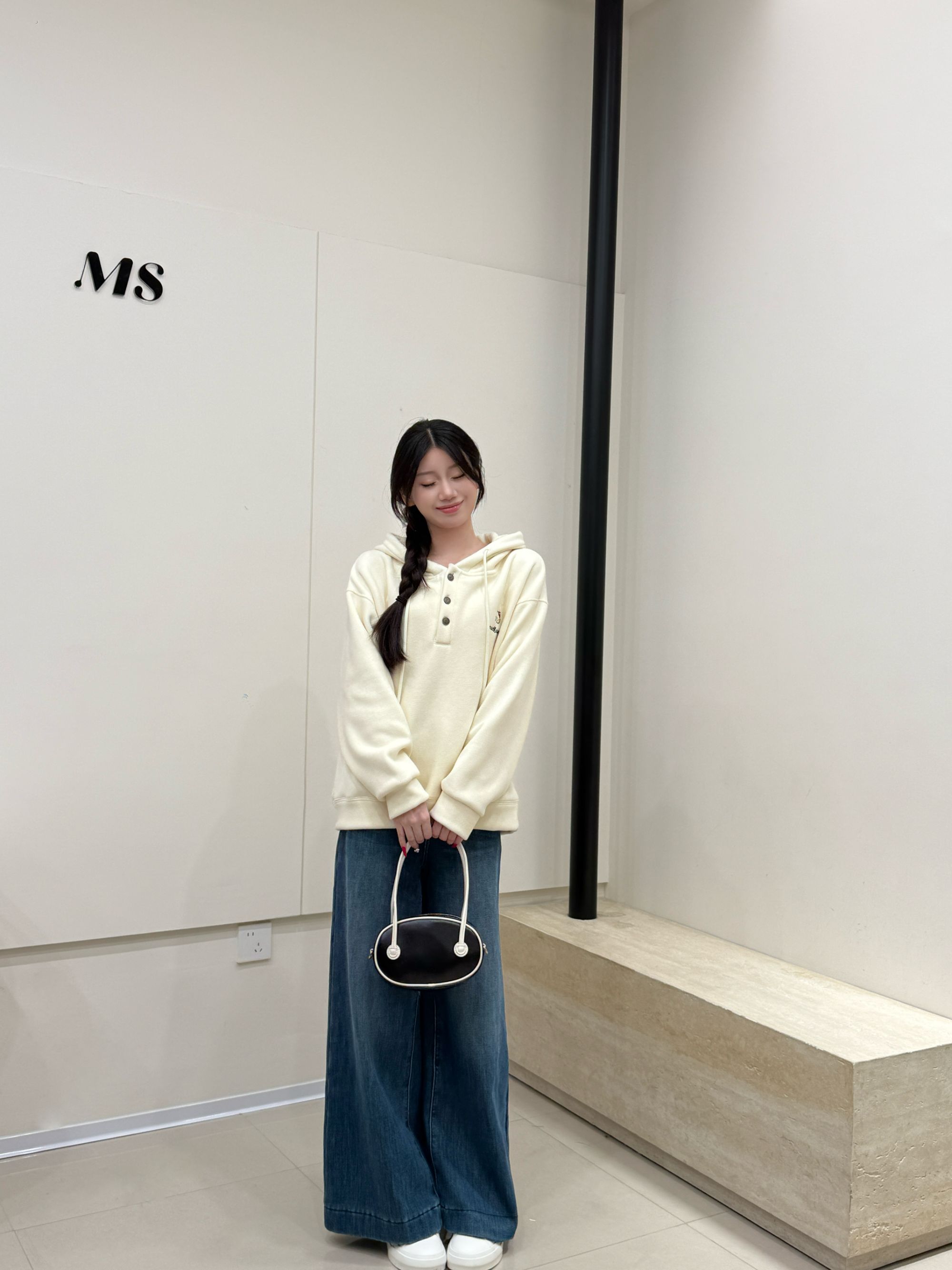 韩系趣味卡通猫印花加厚绒连帽长袖卫衣2025冬新款