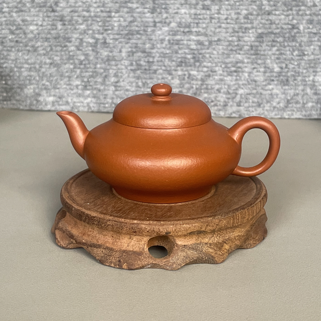 宜兴原矿轻胎体生砂生料朱泥手工制小虚遍壶120cc