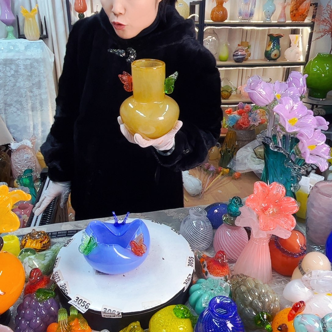 蝴蝶碗家悦美居琉璃摆件
