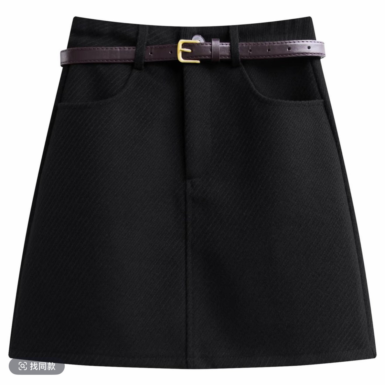 韩系穿搭毛呢半身裙小个子秋冬春季高腰短裙高级感带内衬显瘦百搭