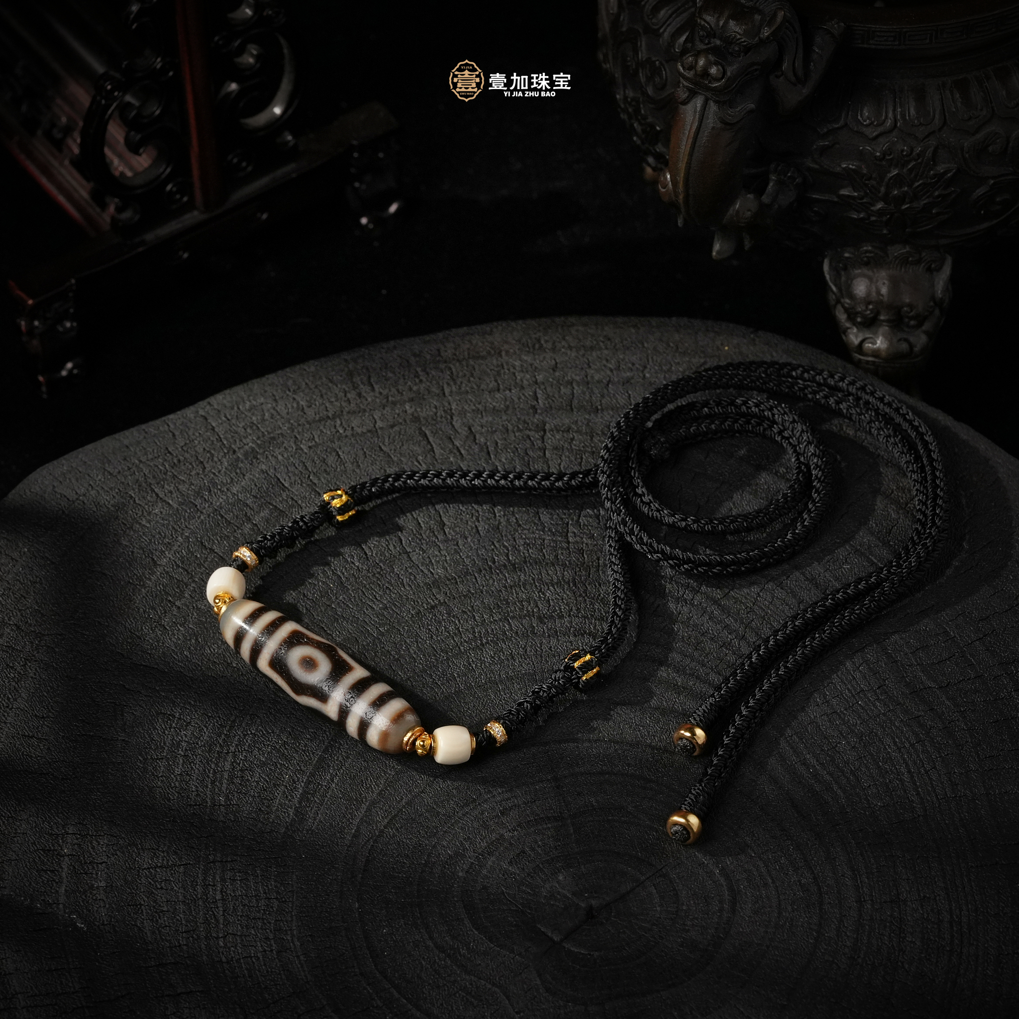 壹加师姐 | 手工设计上肯老料横版大p三玛瑙项链多样性发一7257d